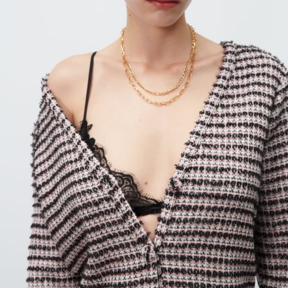 ZARA Textured Midi Sweater Dress Cardigan BNWT - Picture 2 of 5